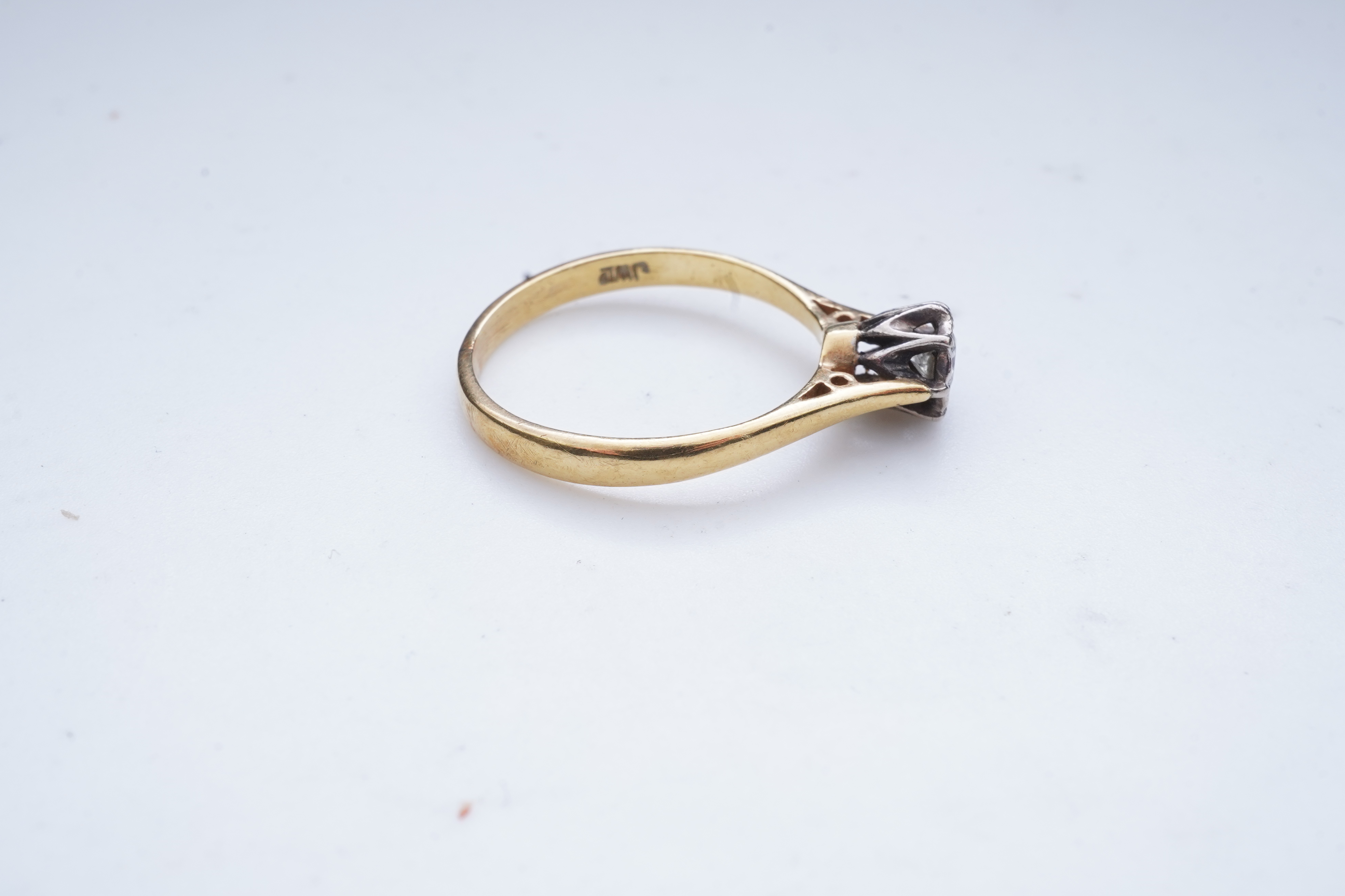 A diamond solitaire ring